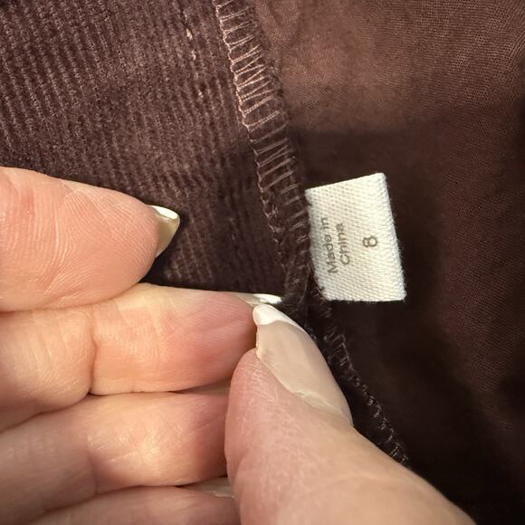 Garnet Hill Skinny Corduroy Jeans Women’s 8 Wine Brown Stretch 5 Pocket Pants - Picture 7 of 10